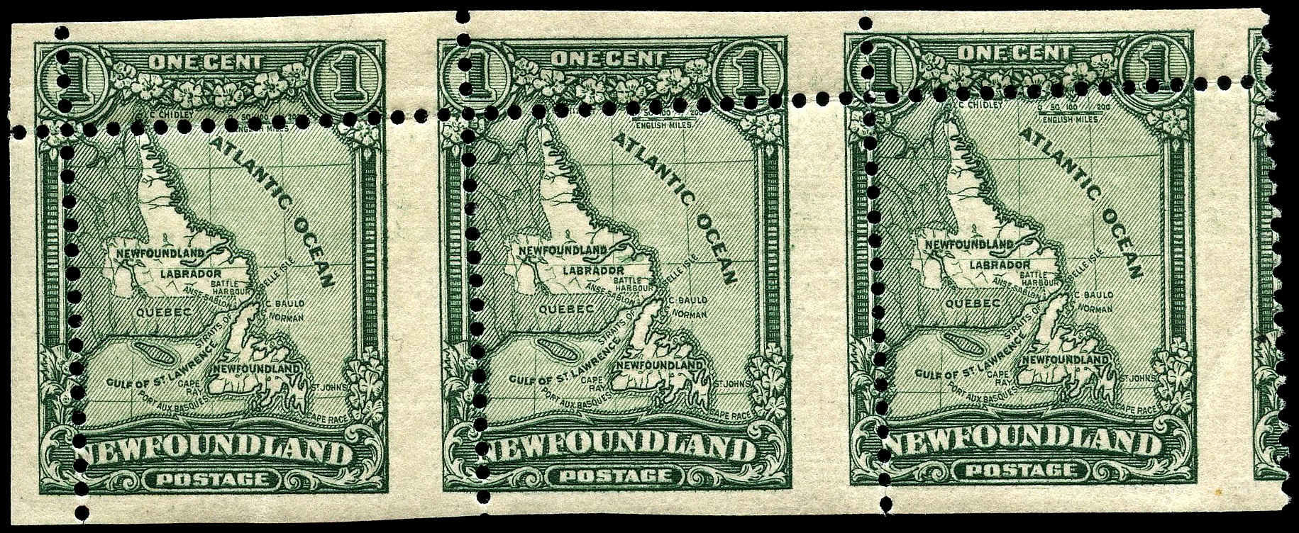 Buy Newfoundland #145 - Map of Newfoundland (1928) 1¢ | Vista Stamps