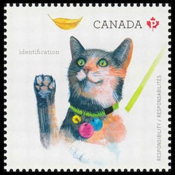 canada stamp 2829e cat on leash 2015