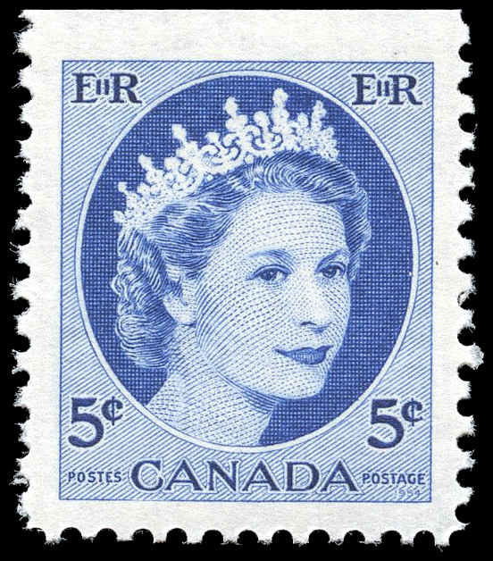 Buy Canada #341bs - Queen Elizabeth II (1954) 20 x 5¢ - Single with ...