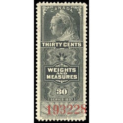 canada revenue stamp fwm38 weights and measures victoria 30 1897