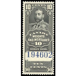 canada revenue stamp fwm61 weights and measures george v 10 1930