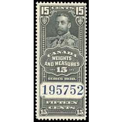 canada revenue stamp fwm62 weights and measures george v 15 1930