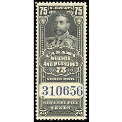 canada revenue stamp fwm66 weights and measures george v 75 1930