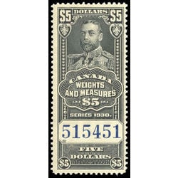 canada revenue stamp fwm70 weights and measures george v 5 1930