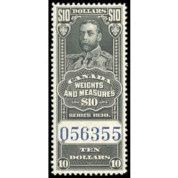 canada revenue stamp fwm71 weights and measures george v 10 1930