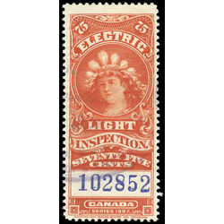 canada revenue stamp fe12a electric light inspection 75 1900