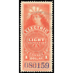 canada revenue stamp fe13 electric light inspection 1 1900