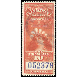 canada revenue stamp fe17 electric light inspection 10 1900