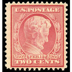 us stamp postage issues 369 lincoln 2 1909 m nh 001