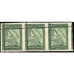 newfoundland stamp 145 map of newfoundland 1 1928 m fnh strip 001