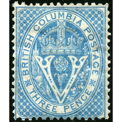 british columbia vancouver island stamp 7a seal of british columbia 3d 1865 m vf 001