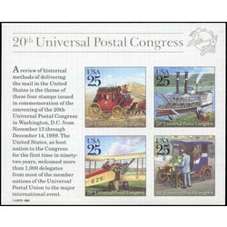 us stamp postage issues 2438 20th upu congress traditional mail delivery 1989