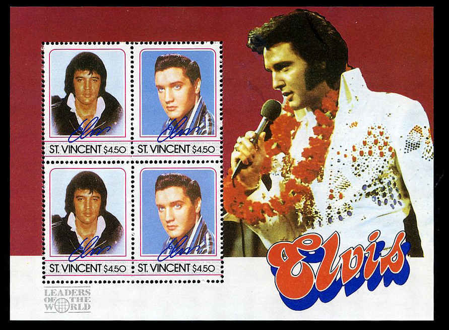 Buy St.Vincent 881 Elvis (1985) 4 x 4.50 Vista Stamps