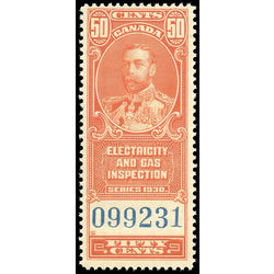 canada revenue stamp feg1 electricity gas inspection king george v 50 1930