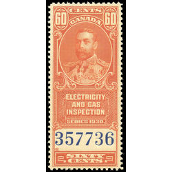 canada revenue stamp feg2 electricity gas inspection king george v 60 1930