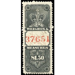 canada revenue stamp fwm11 weights and measures crown 1 50 1876