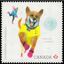 canada stamp 2831i dog chasing snowball 2015