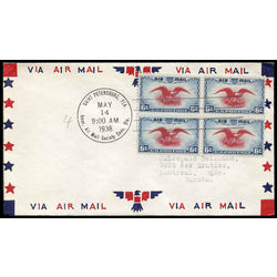 us stamp c air mail c23 eagle holding shield and branch 6 1938 fdc 002