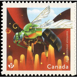 canada stamp 3100 metallic green bee agapostemon virescens 2018