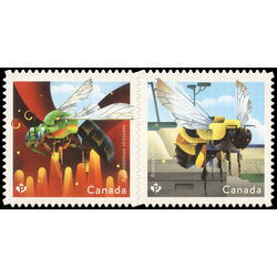 canada stamp 3099 3100 native bees 2018