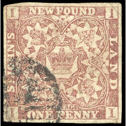 newfoundland stamp 15a pence third issue 1d 1861 U F 002