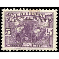 newfoundland stamp 65 mining 5 1897 m vf 002