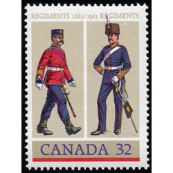 canada stamp 1007i royal canadian regiment british columbia regiment 32 1983