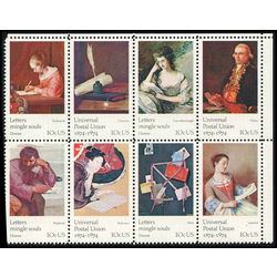 us stamp 1530 7 universal postal union paintings 80 1974