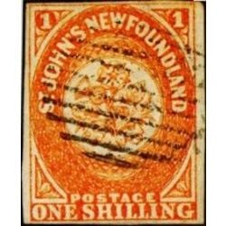 newfoundland stamp 15 pence second issue 1sh 1860