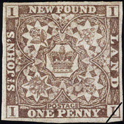 newfoundland stamp 16 pence third issue 1d 1861