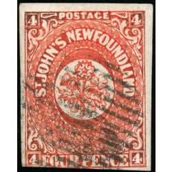 newfoundland stamp 4 pence first issue 4d 1857 U F 002