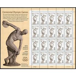 us stamp postage issues 3087 myron s discobolus 32 1996 M PANE