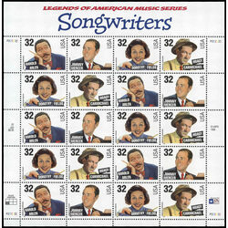 us stamp postage issues 3103a songwriters 1996 M PANE