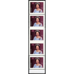 canada stamp 1164c queen elizabeth ii strip of 5 middle stamp imperf 38 1988