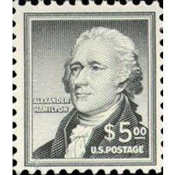 us stamp postage issues 1053 alexander hamilton 5 0 1954