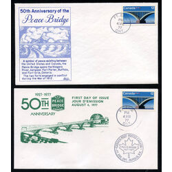 canada stamp 737 peace bridge 12 1977 FDC 002