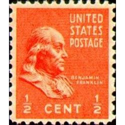 us stamp postage issues 803 benjamin franklin 0 5 1938