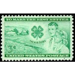 us stamp 1005 the 4 h clubs 3 1952