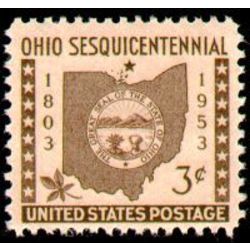 us stamp 1018 ohio sesquicentennial 3 1953