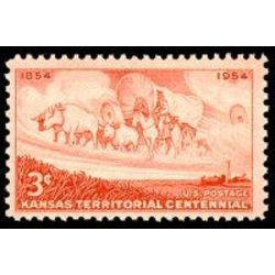 us stamp 1061 kansas territory 3 1954