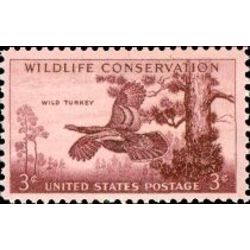 us stamp 1077 wild turkey 3 1956