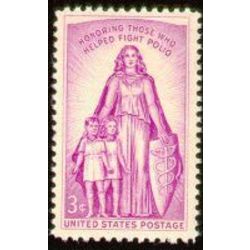 us stamp postage issues 1087 polio 3 1957