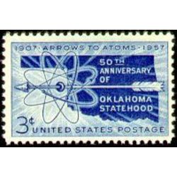 us stamp 1092 oklahoma statehood 50th 3 1957