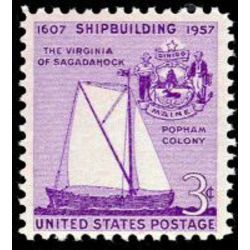 us stamp 1095 shipbuilding 3 1957