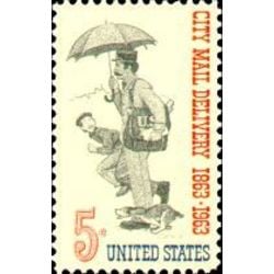 us stamp 1238 city mail delivery centenary 5 1963