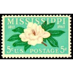 us stamp 1337 mississippi statehood magnolia 5 1967