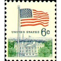 us stamp postage issues 1338 flag while house 6 1968