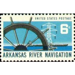 us stamp postage issues 1358 arkansas river 6 1968