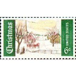 us stamp postage issues 1384 christmas winter in maine 1969 6 1969