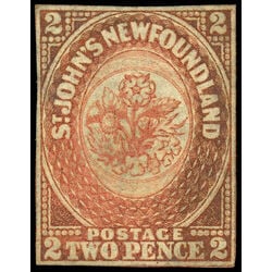 newfoundland stamp 11ii pence second issue 2d 1860 M FNG 002